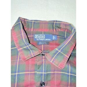 Men's Large Polo Ralph Lauren Plaid Button Down Shirt Bonard Cotton Long Sleeve